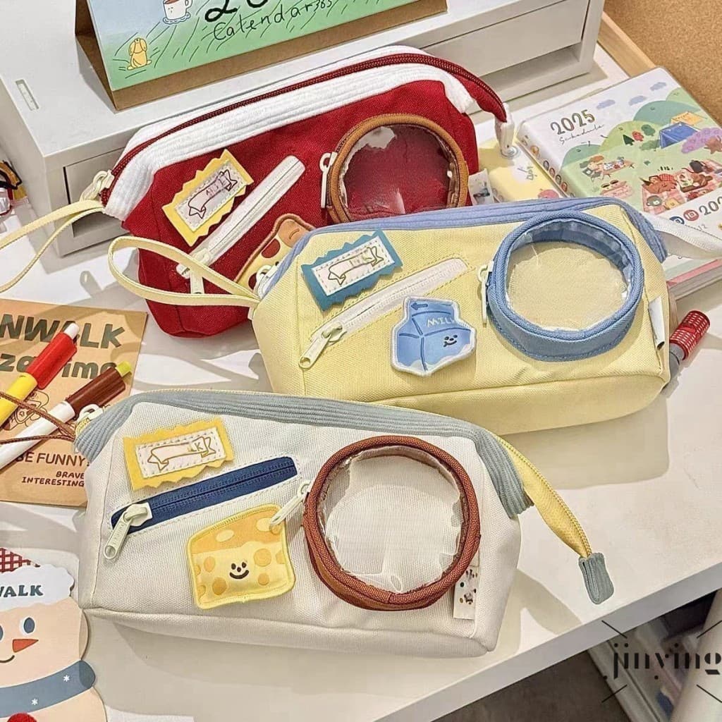 Bolsa De Lápis De Comida Fofa-Papelaria De Estudante De Grande Capacidade Para Escola