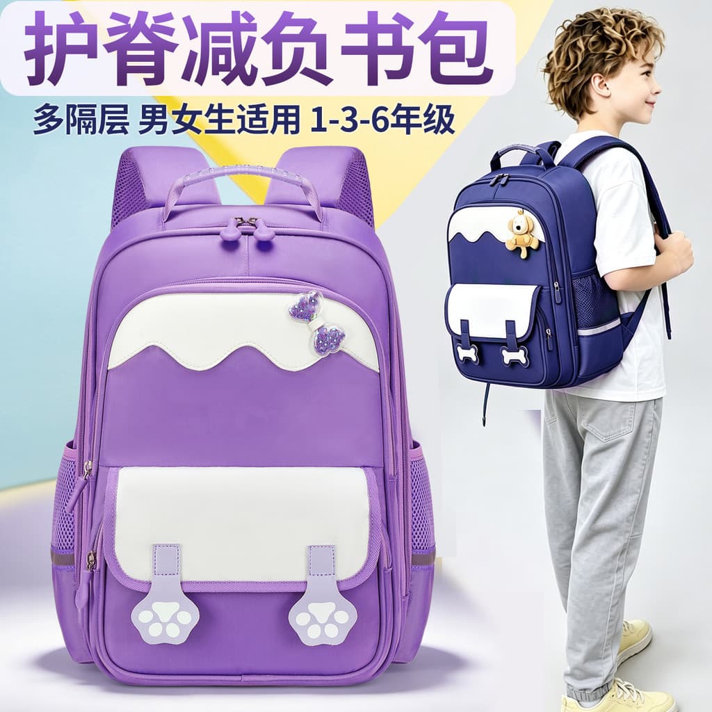 Mochila escolar para estudantes, resistente ao desgaste, à prova d'água, grande capacidade, ultraleve, proteção para cum