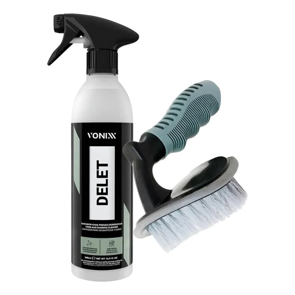 Limpador Automotivo Delet Vonixx Revitaliza Pneus 500ml Com Escova