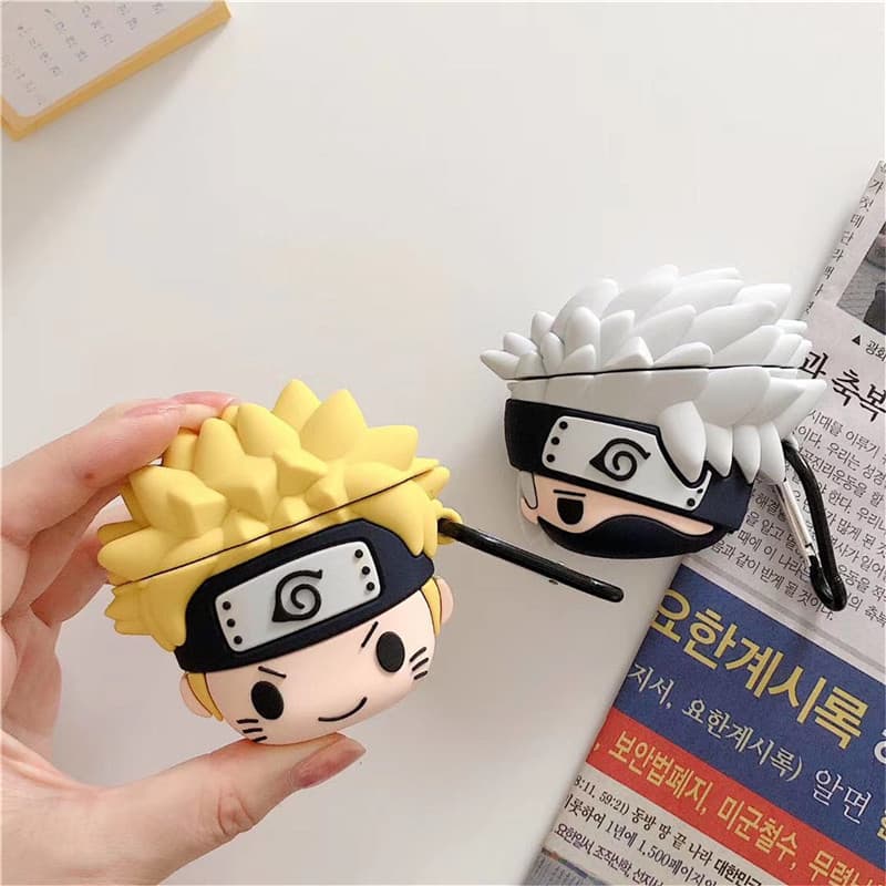 Conjunto de Fones de Ouvido Bluetooth Sem Fio Naruto AirPods 1/2/3 Pro/Pro2/AirPods4, Acompanha Estojo Protetor