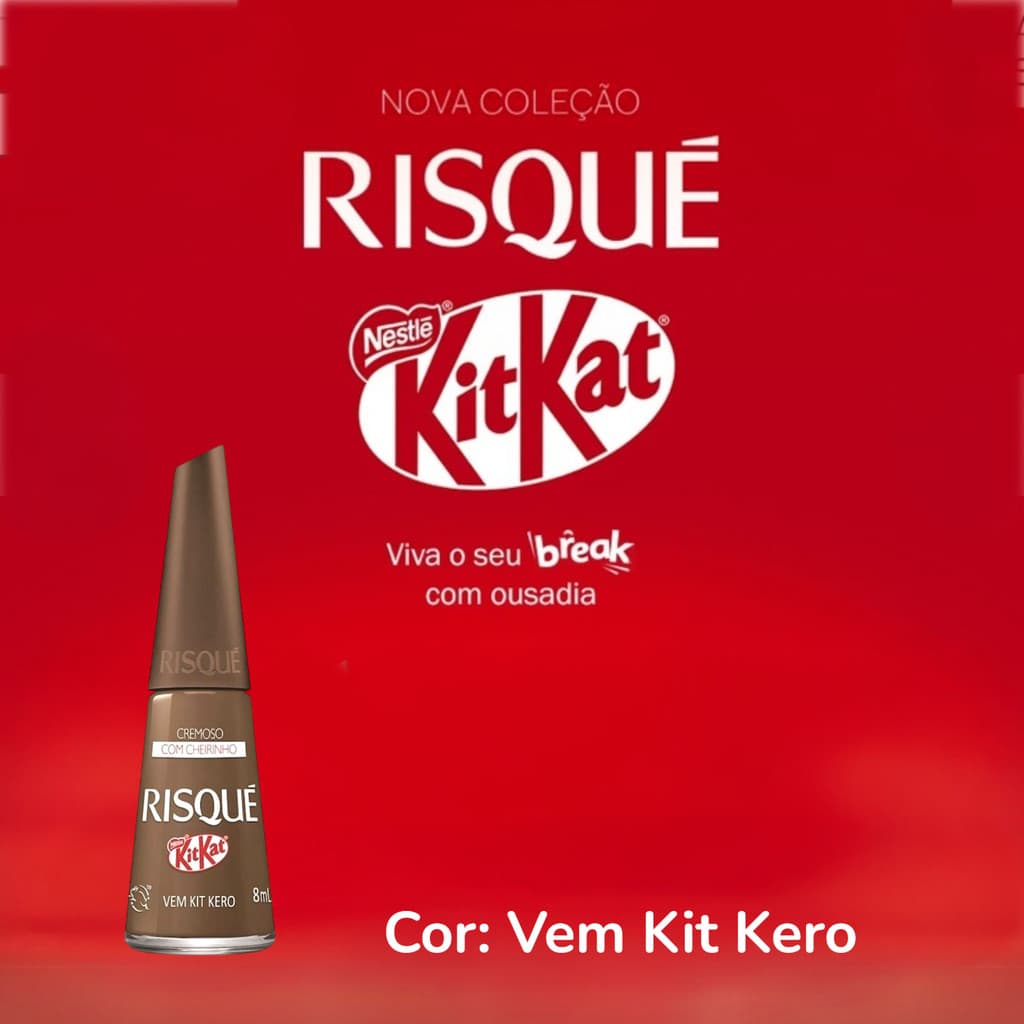 Esmalte Risqué & KitKat – Vem Kit Kero - Nude Marrom
