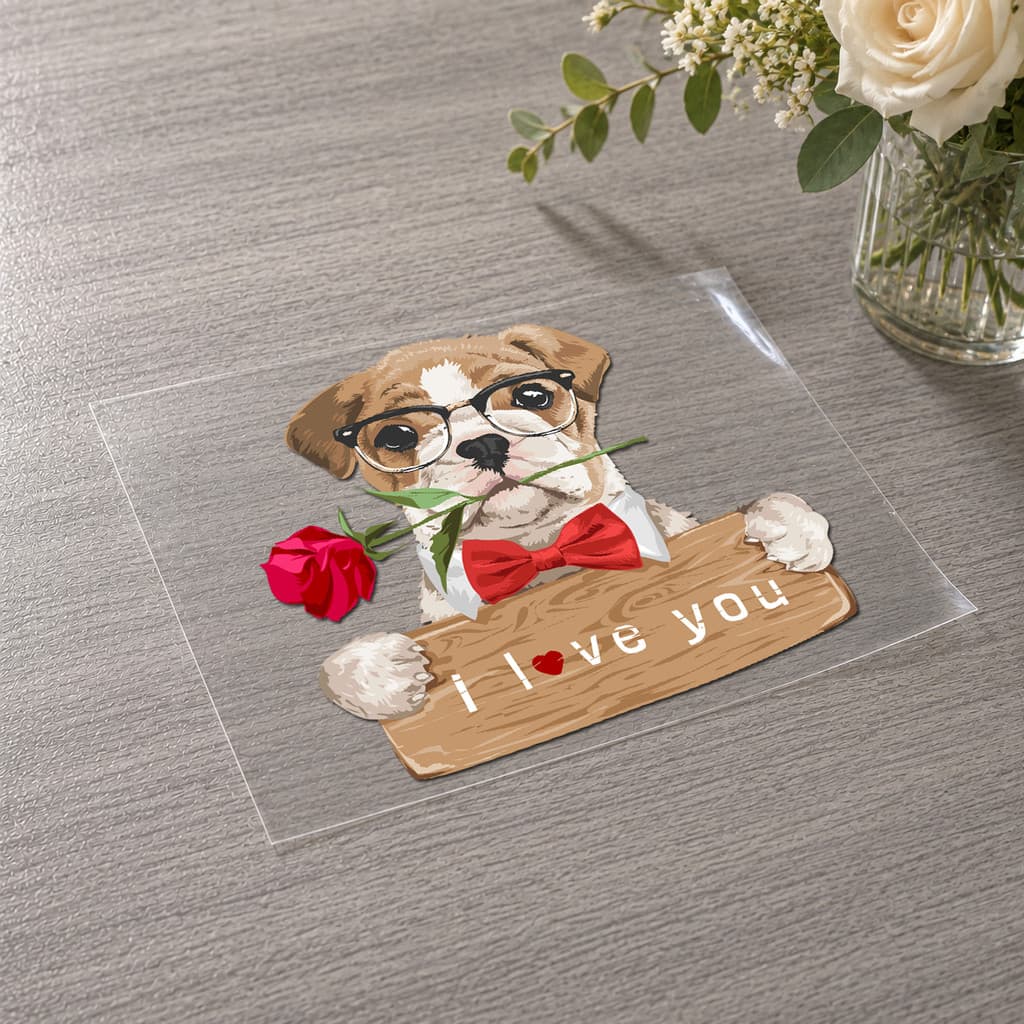 Moda Cão Impressão Fria Adesivos Lavável Decorativos DIY Plástico Garrafas De Cerâmica Bagagem Tamanhos Disponíveis