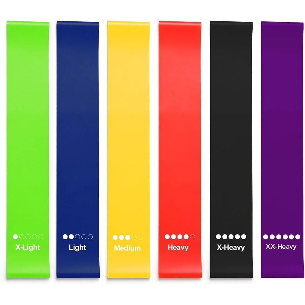 Faixas de Resistência de Látex para Exercícios, Conjunto de 6 Níveis de Resistência para Academia em Casa, Pilates, Trei