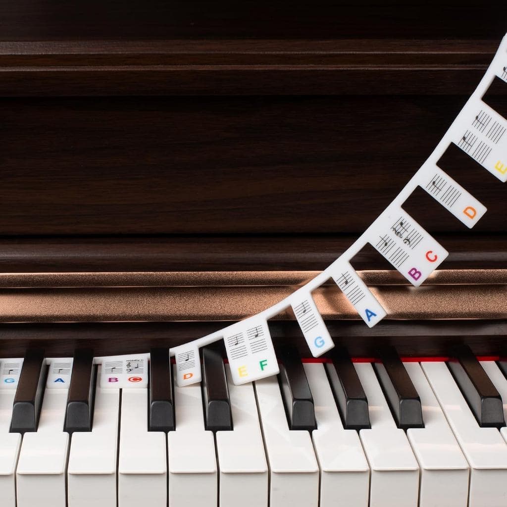 Adesivos Removíveis para Teclas de Piano - Etiquetas de Silicone para Teclado de 88 Teclas para Iniciantes, Adesivos Col
