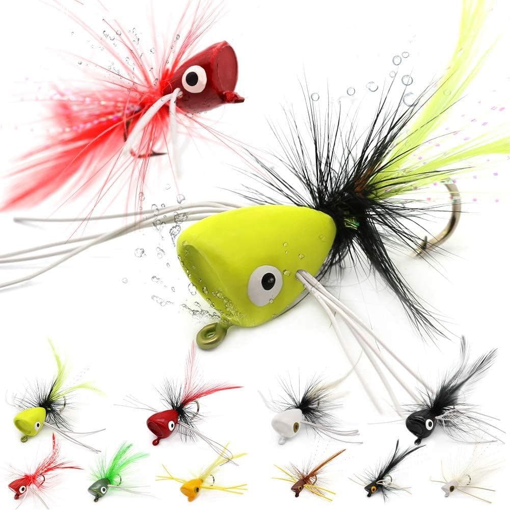 Popper-Flies-for-Fly-Pesca-Topwater-Bass-Panfish-Bluegill Poppers Moscas Bugs Iscas