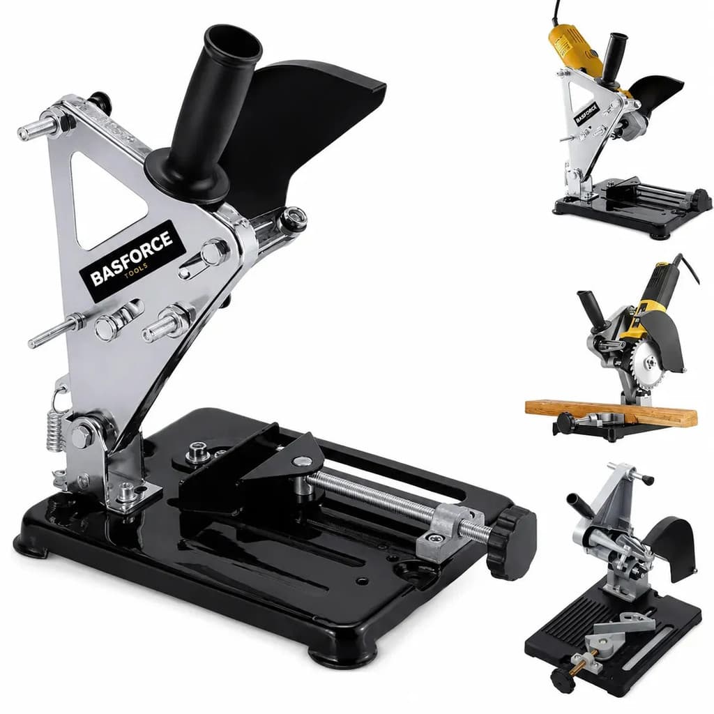 Suporte para Furadeira Esmerilhadeira Angular Manual 115–125 mm, Base de Corte Ajustável com Ângulo de 0° a 45°