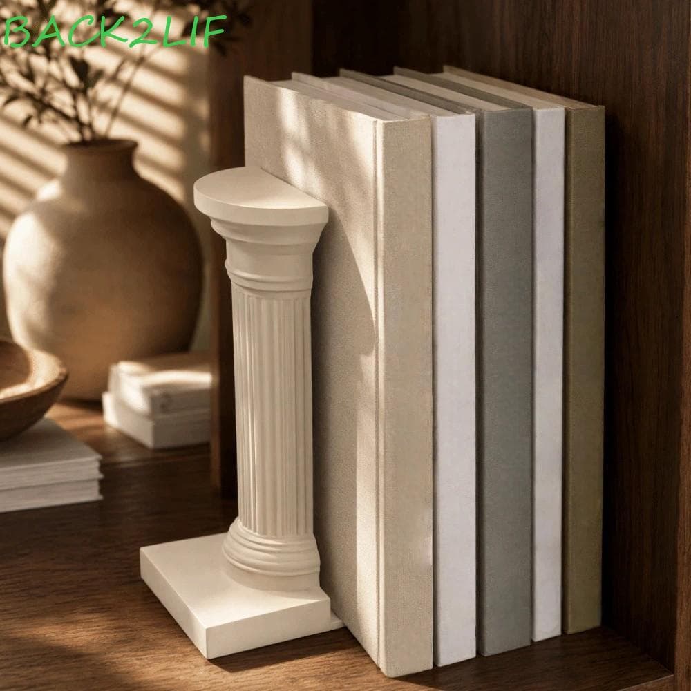 BACK2LIF 1 Par De Extremidade De Livro De Coluna Romana , Suporte De Livros Estilo Arquitetura Artística Em Forma De L ,