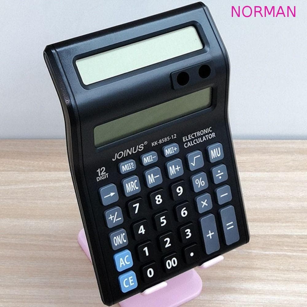 Calculadora NORMAN De 12 Dígitos , Mecânica De Tela Dupla Alimentada Por Bateria Financeira De Papelaria