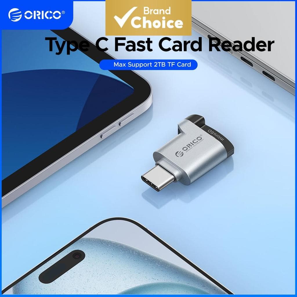 Leitor de cartões Micro SD ORICO para iPhone 17/16/15, iPad, Android, Mac, PC, Laptop, adaptador de leitor de cartão de