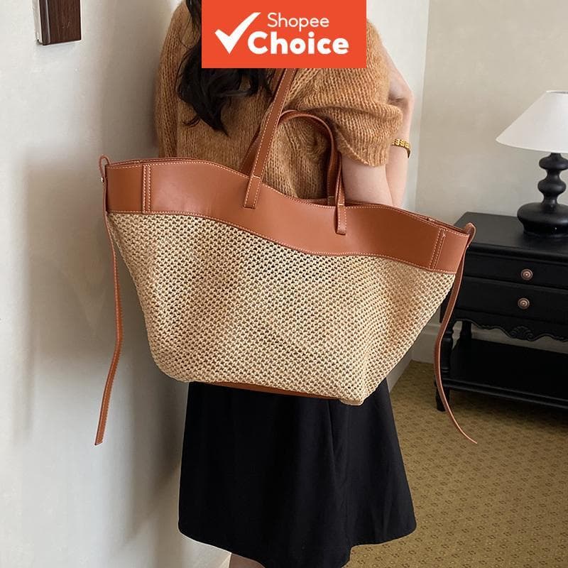 Bolsa de mão feminina de tecido fashion, bolsa de ombro prática de grande capacidade para o dia a dia, bolsa tiracolo