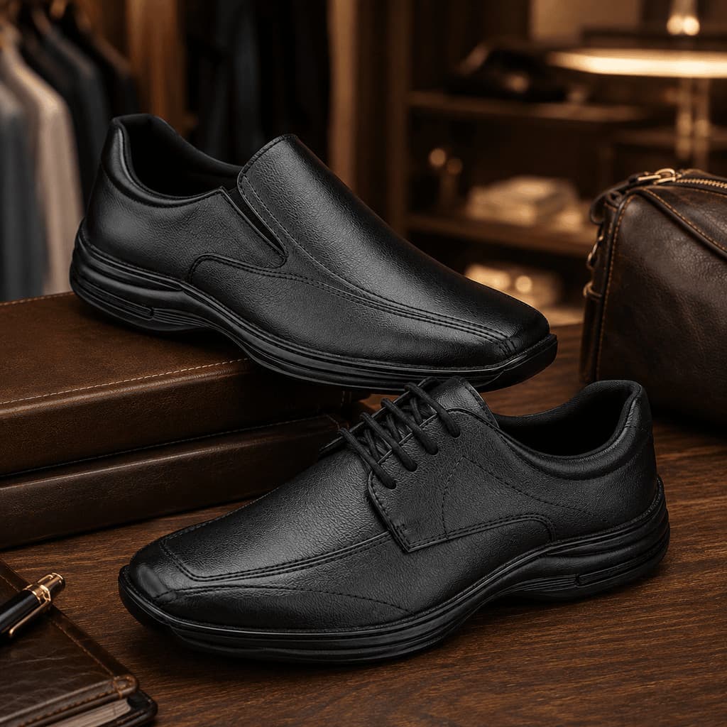 Kit 2 Pares De Sapato Social Masculino Oxford Preto Elegante