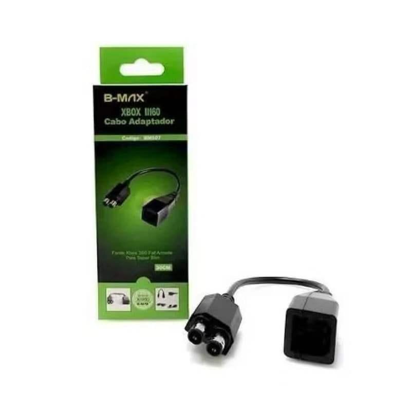 Adaptador Fonte Xbox 360 Fat Para Xbox 360 Slim Cabo Conversor B-Max BM507