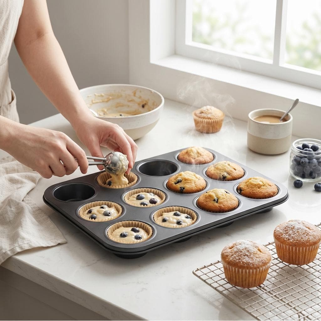 Winneryoukv-br-SIP 2 peças de assadeiras antiaderentes para muffins assadeiras para cupcakes aço carbono resistente