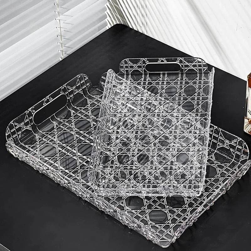 Bandeja De Chá Retangular Luxuosa ZVT-Armazenamento Elegante De Copos Para Decoração De Casa BR