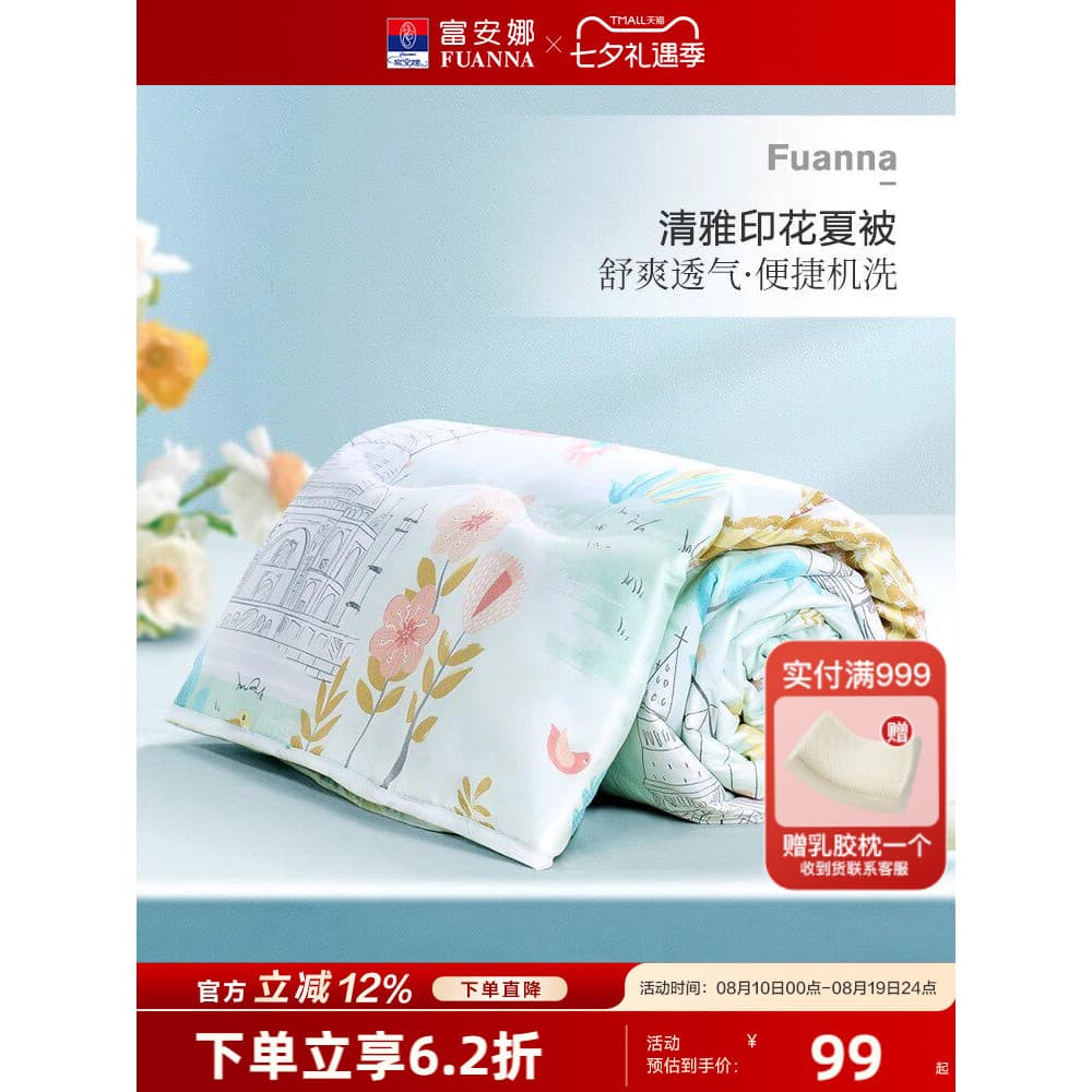 Fu Anna's Home Textiles Shengzhihua Colcha Antibacteriana Ar Condicionado Colcha Núcleo Lavável Colcha de Verão Lavável