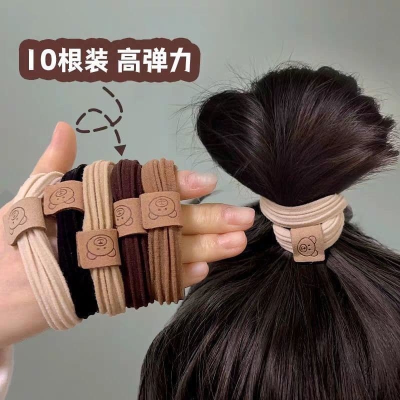 Elástico de Cabelo Fofo em Forma de Urso, Acessório de Cabelo Versátil e Durável para Adultos