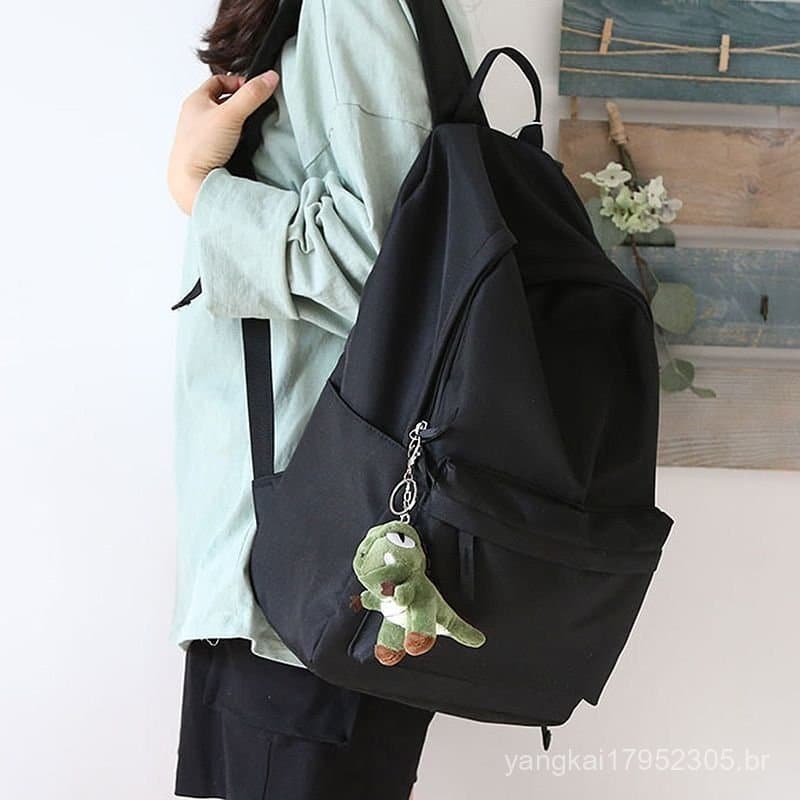 Mochila impermeável de tecido Oxford de grande capacidade para homens, mochila escolar de cor sólida para estudantes uni