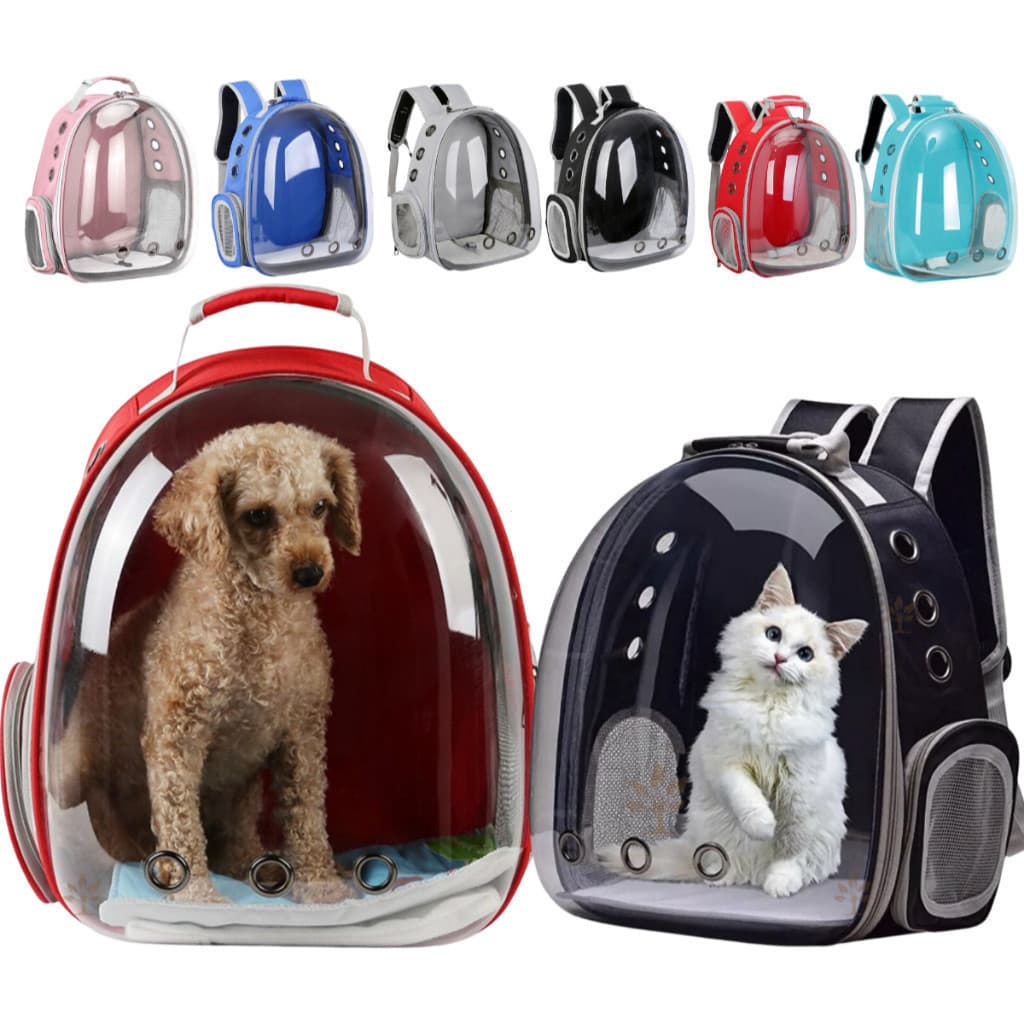Mochila De Transporte Para Animais Pet Visão 360 Bolsa Panoramica Viagem Gato Cão Respirável