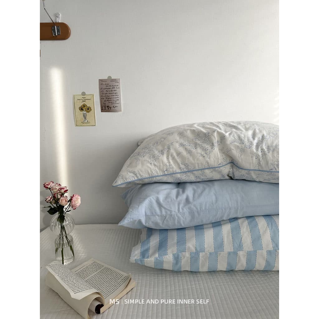 Cor lisa arte listras único produto combinando algodão puro fronha par travesseiro couro único 48x74cm fronha