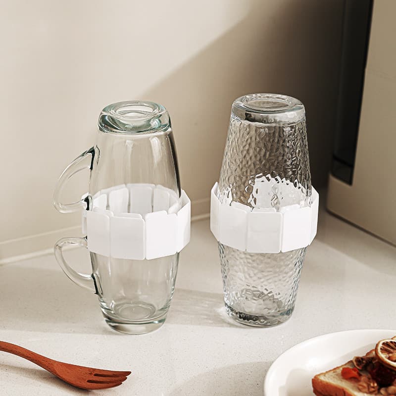 Copo empilhador cozinha Gadget doméstico economia de espaço ferramenta útil conector de copo de água de vidro estável nã