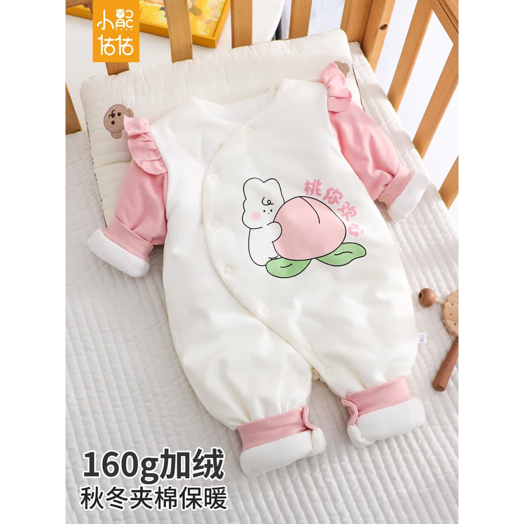 Roupas de bebê recém-nascido outono inverno bebê menina Bodysuit acolchoado engrossado pequeno mês idade princesa Outing
