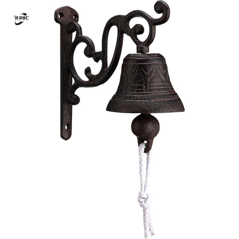 Sino De Jantar Ao Ar Livre Em Ferro Fundido Com Som Claro , Para Decoração De Casa E Jardim-Design Vintage Montado Na Pa