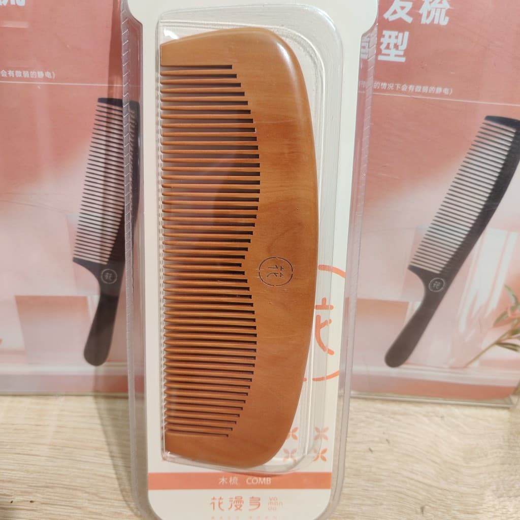 Huamanduo pente de madeira Natural doméstico antiestático pente de cuidados com o cabelo suave dentes simples pent