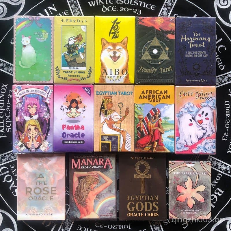 500 Cartas de Tarot Versão em Inglês, Jogo de Tabuleiro, Cartas de Oráculo, Jogo de Cartas 7.21 WMJA