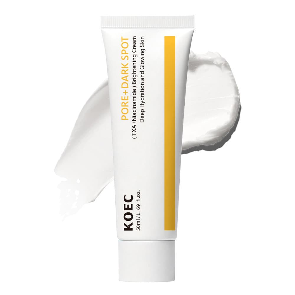 Creme Facial KOEC com Niacinamida e Ácido Hialurônico, ilumina e atenua manchas, fecha os poros, clareia a pele e elimin