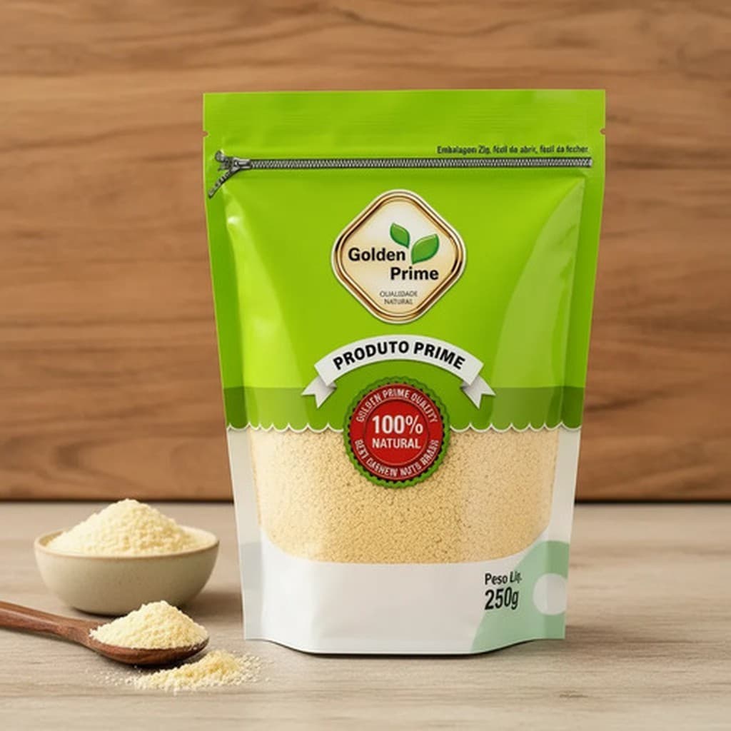 Farinha Castanha Amêndoa Natural Golden Prime 250g Vegana Sem Glúten Sem Lactose