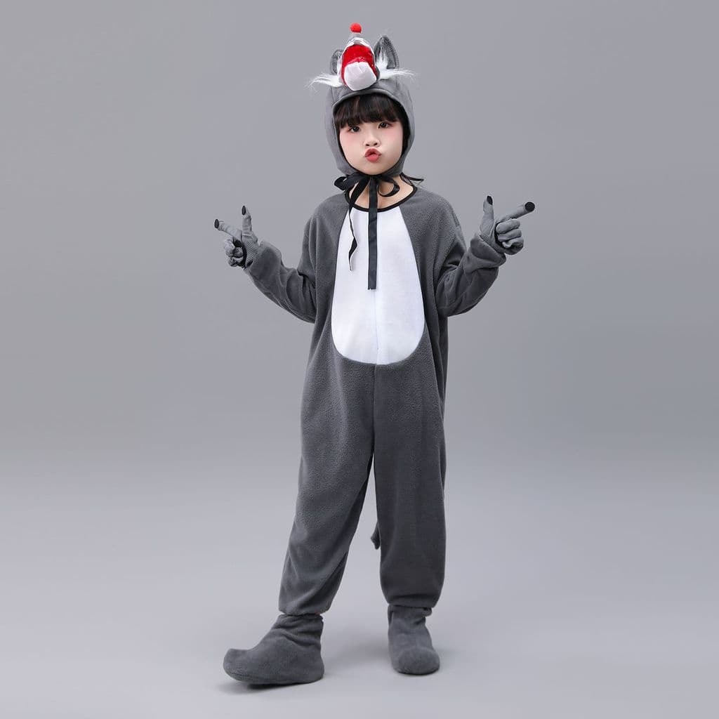 Dia crianças grande lobo cinza desempenho traje Animal traje cordeiro crianças desempenho traje lobo e ovelha dos desenh