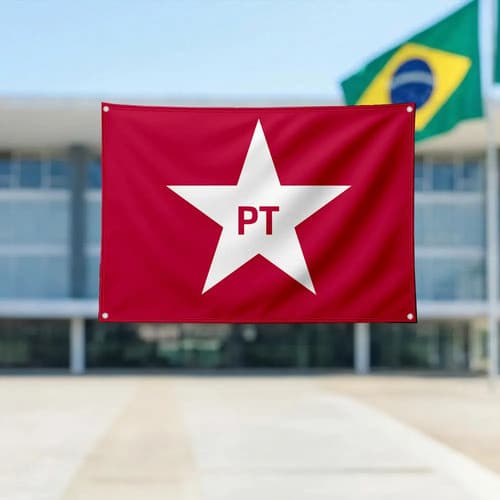 Bandeira Pt Tecido Grosso 4 Ilhoses Resistente 150x100cm