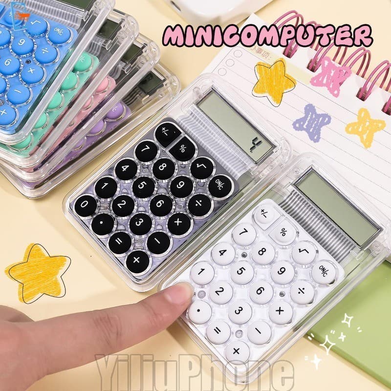 [Bless] Mini Calculadora Portátil Fofa De 3-1 Unidade-Calculadoras De Clique Silencioso Em Cores Doces-Auxiliar De Apren