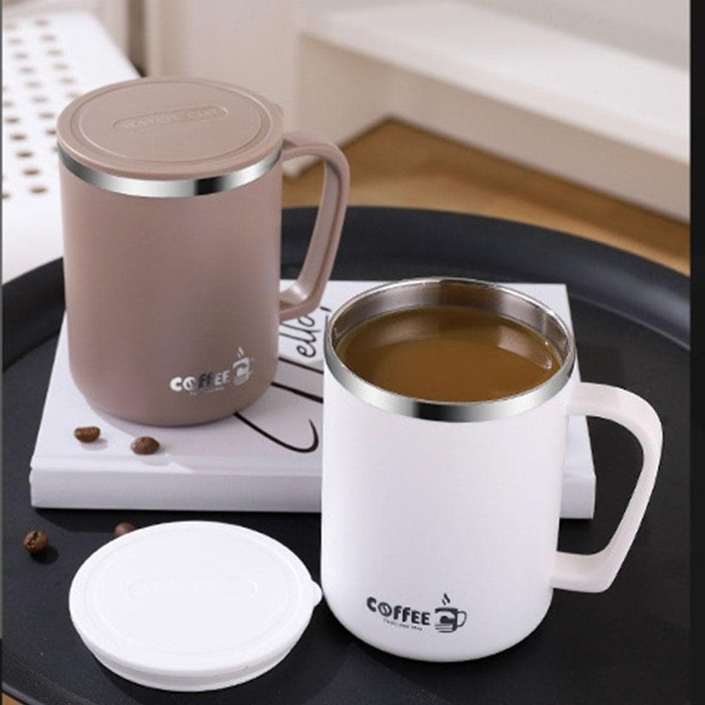 Caneca De Café Isolada , Xícara De Chá De Leite De Aço Inoxidável 480Ml 304 , Moda À Prova De Vazamento Com Alça Copo De