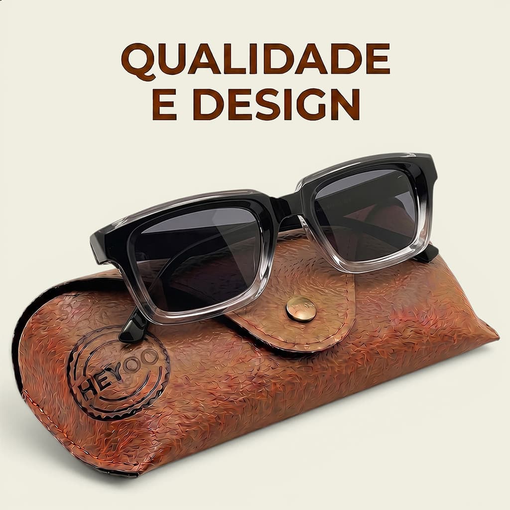 HEYOO Óculos de Sol Bloqueio Total de Raios UV, Resistente, Ideal para Viagens e Dias Ensolarados