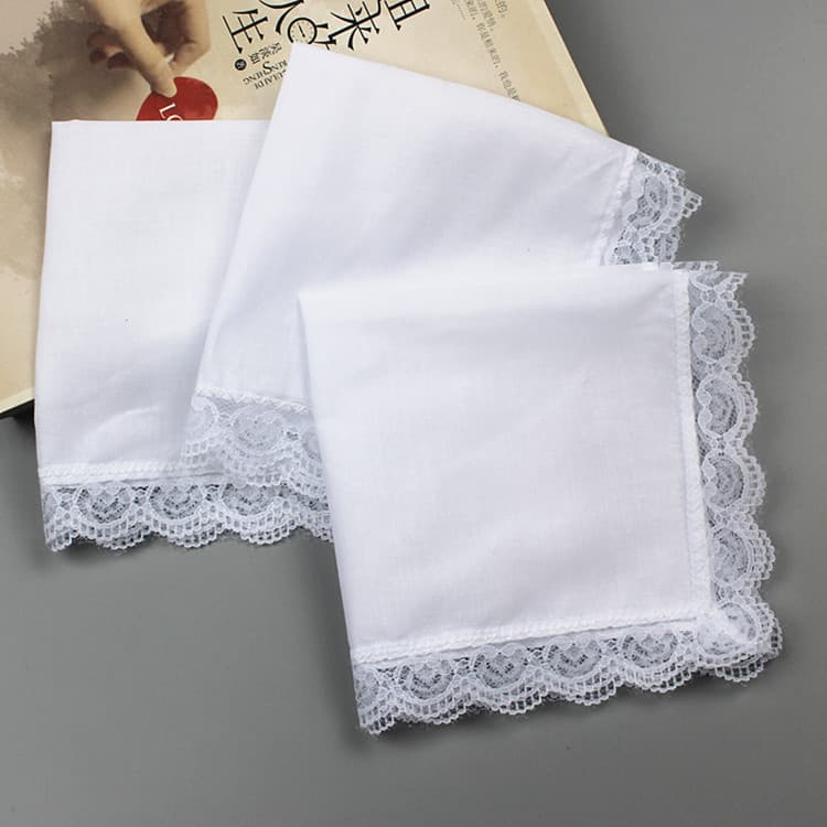 Lenço de cor sólida lenço branco puro Tie dye lixívia tintura lenço branco cavalheiro elegante DIY lenço de renda alta d