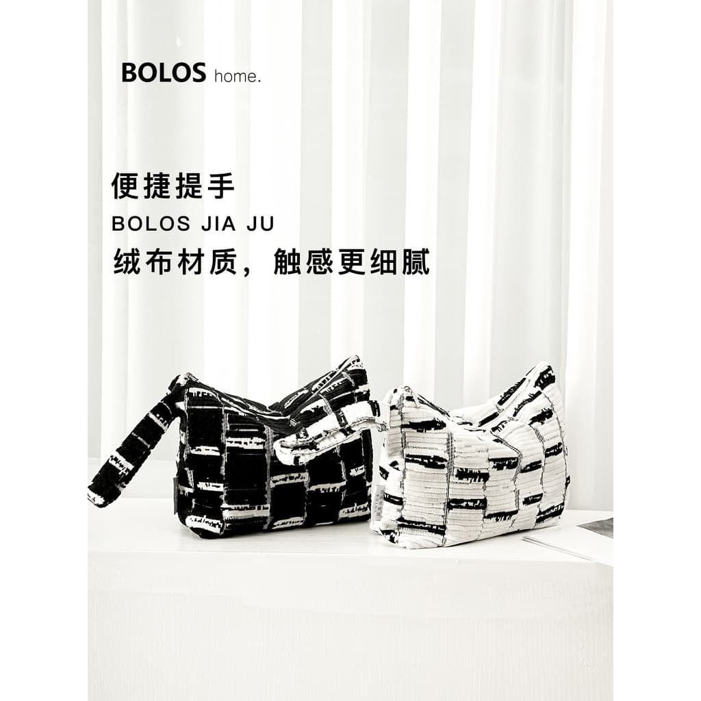 BOLOS HOME Preto Branco Tecido Outing Bolsa Pequena Caminhada Bebê Bolsa para Celular Bolsa Pequena Bolsa Feminina