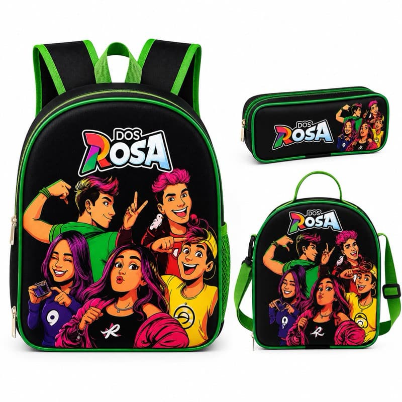 Kit Escolar Dos Rosa Void Lancheira Térmica + estojo