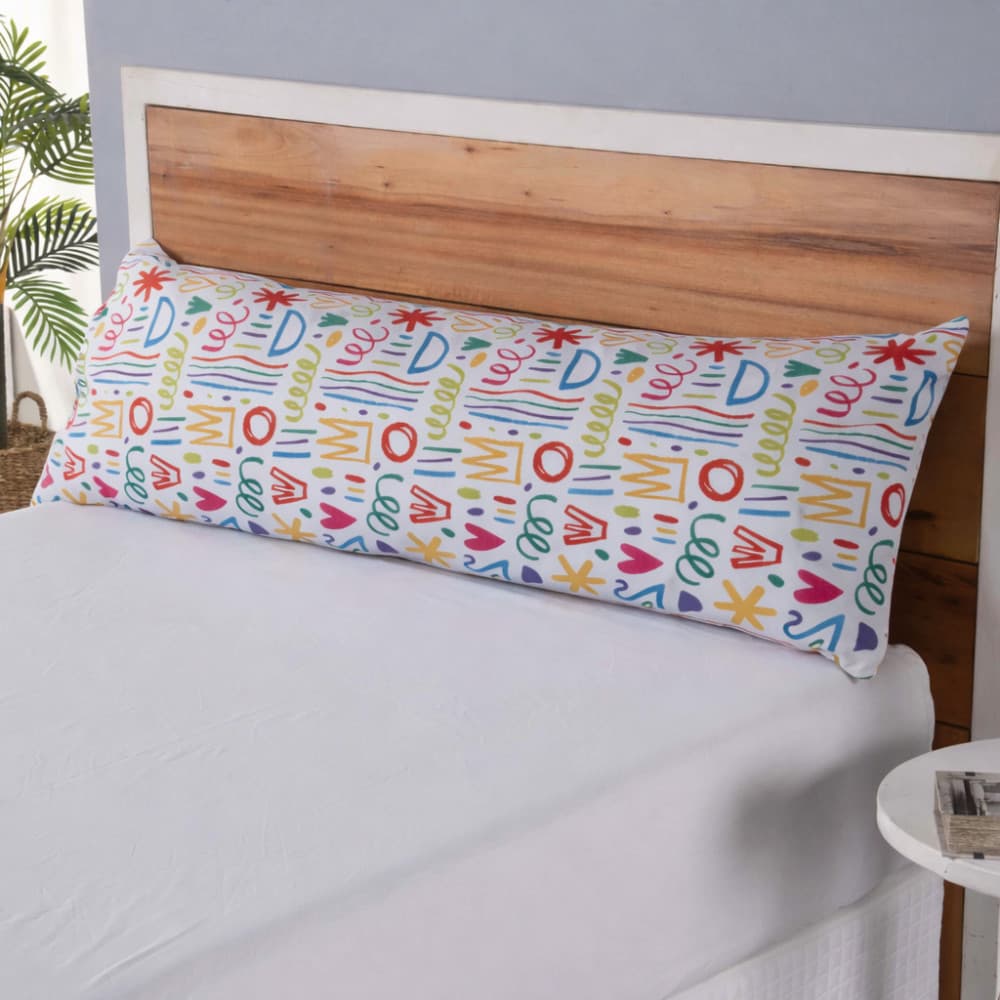 Fronha Travesseiro Corpo Gigante Fofuxão Body Pillow Micropercal 146x46cm com Zíper