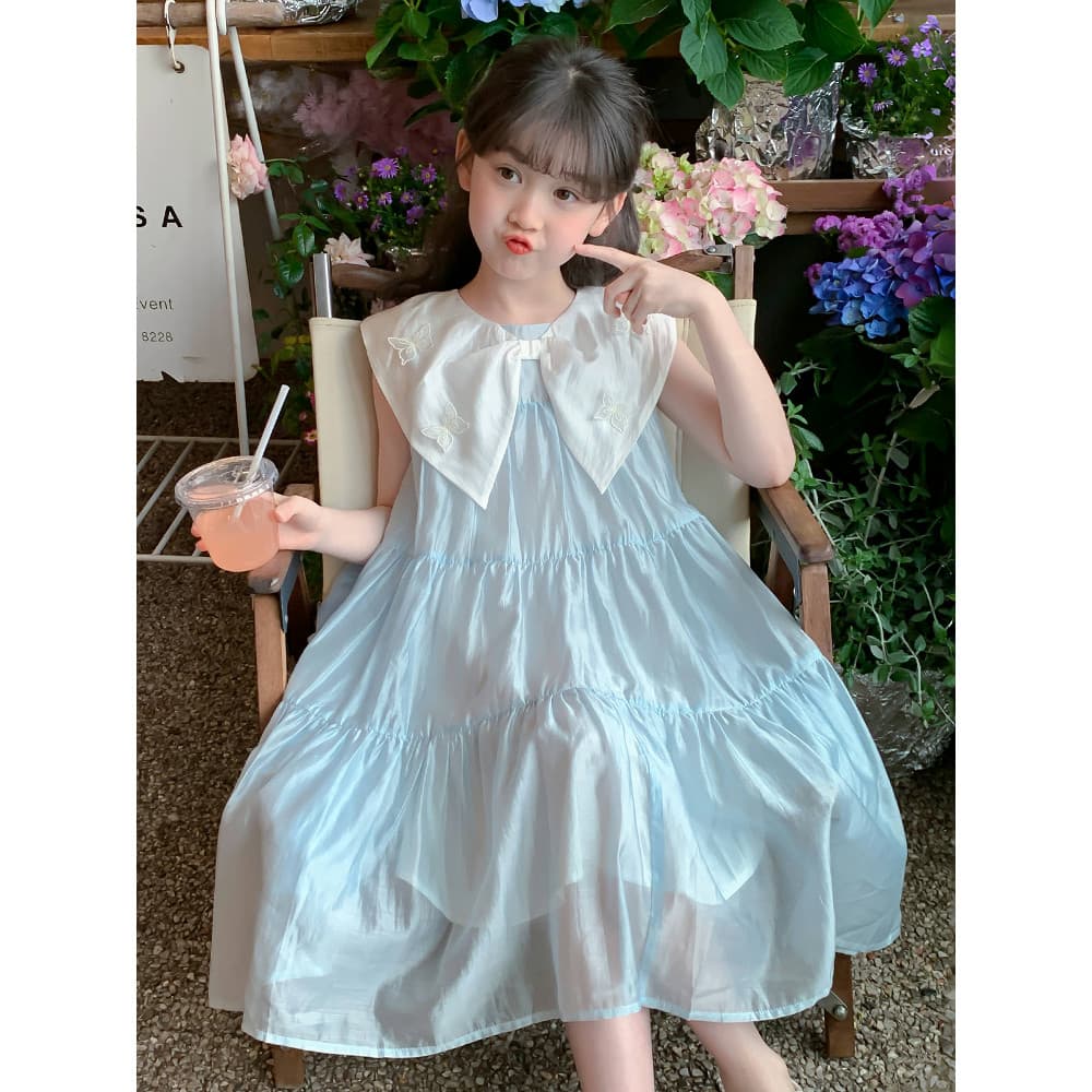 Meninas vestido de verão 2026 novo estilo moda roupas infantis meninas gigante olhando vestido de princesa crianças vest