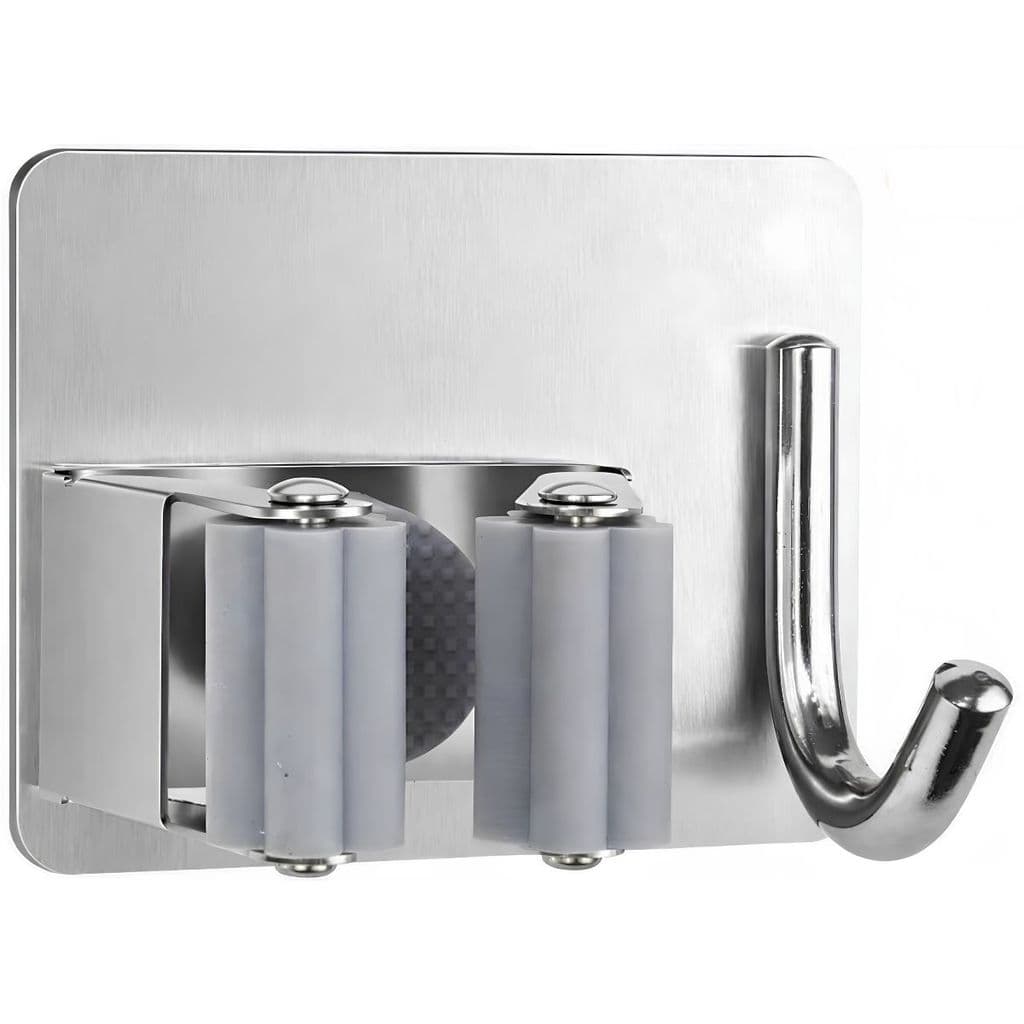 Suporte Inox Adesivo para Vassoura e Rodo até 4 kg - Organização sem Furos