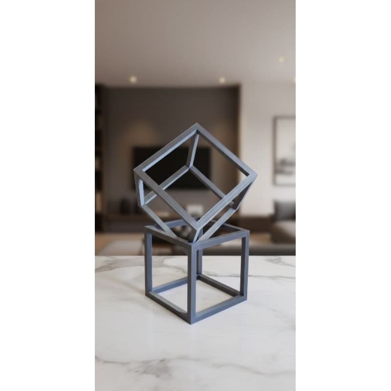 2 Cubos Decorativo Minimalista 12cm | Decoração Moderna | Impressão 3D