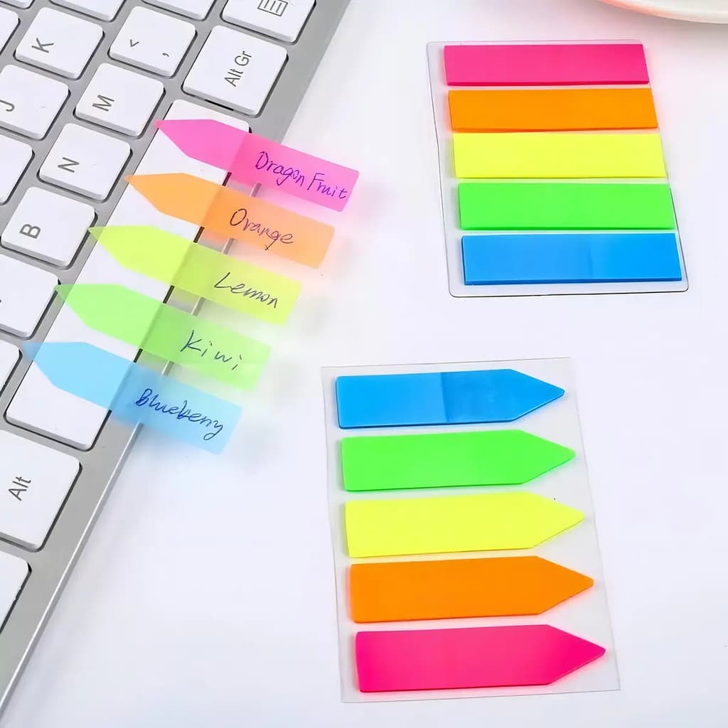 Marcador De Página 100 Marcadores 5 Core Auto Adesivo Postit