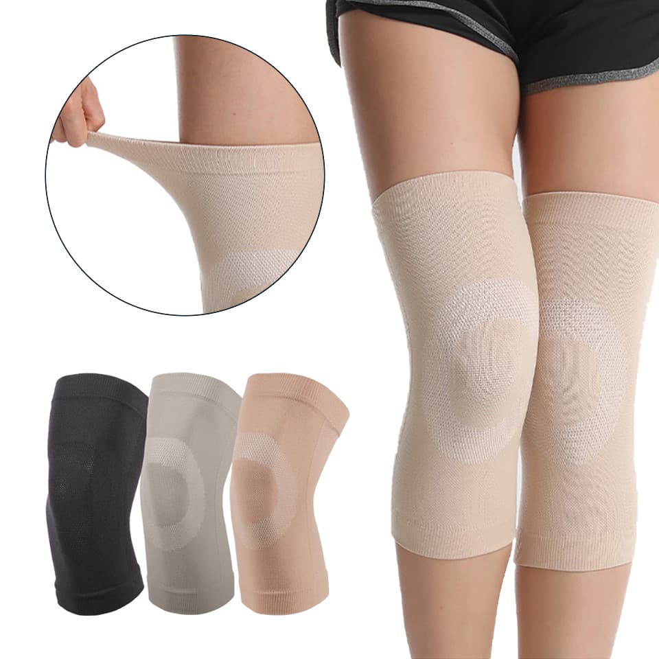 1 Par Respirável Antiderrapante Joelheiras Elásticas Anti-Queda Ciclismo Suor Basquete Protetor De Joelho