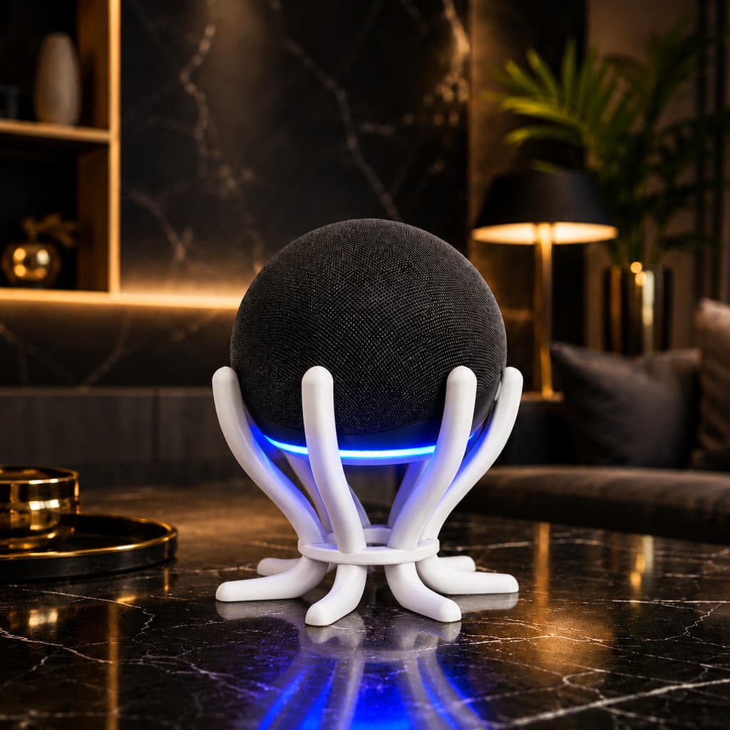 Suporte para Alexa Echo Dot 4ª e 5ª Geração – Base Premium Decorativa Organizador de Mesa Design Moderno