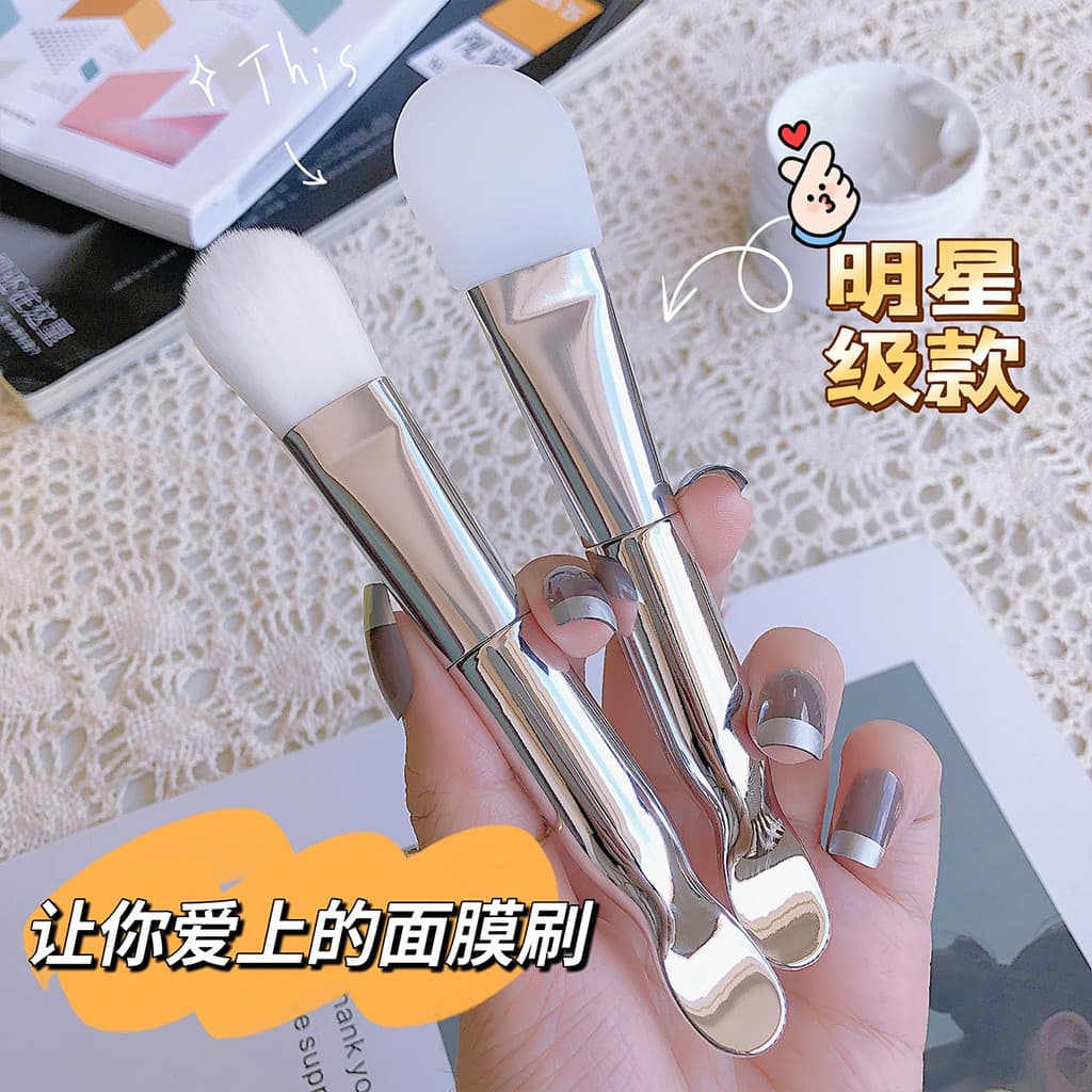 Máscara escova de Silicone cabelo macio dupla cabeça creme facial escova de limpeza escavação colher ferramenta de aplic