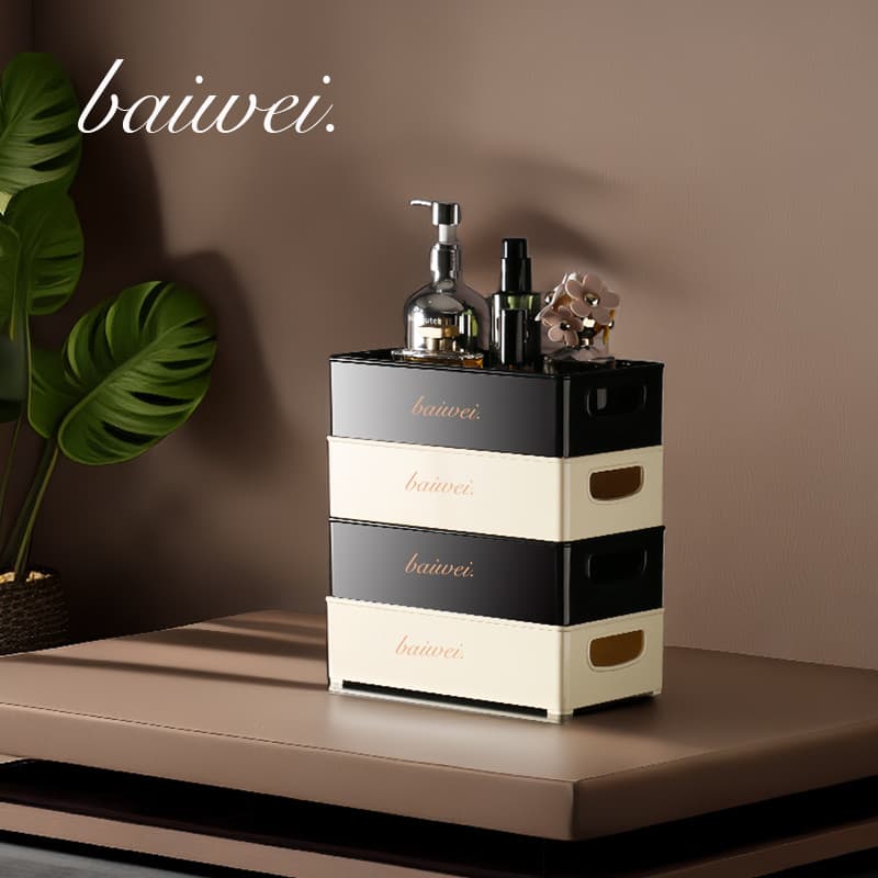 Caixa de armazenamento de armazenamento prateleira cosméticos cômoda produtos de cuidados com a pele batom Anti-poeira D
