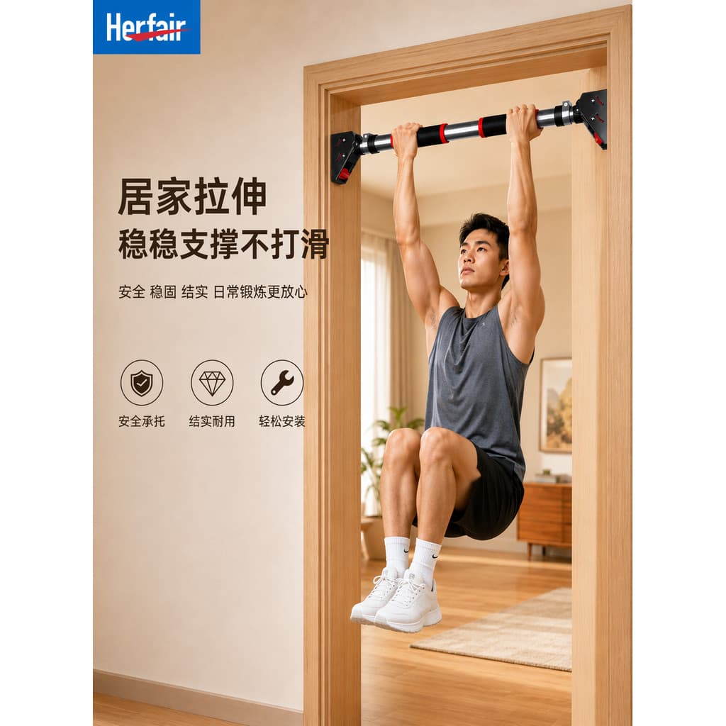 Barra Horizontal interior doméstico 2026 novo estilo Pull-Up moldura de porta de parede sem perfuração família crianças