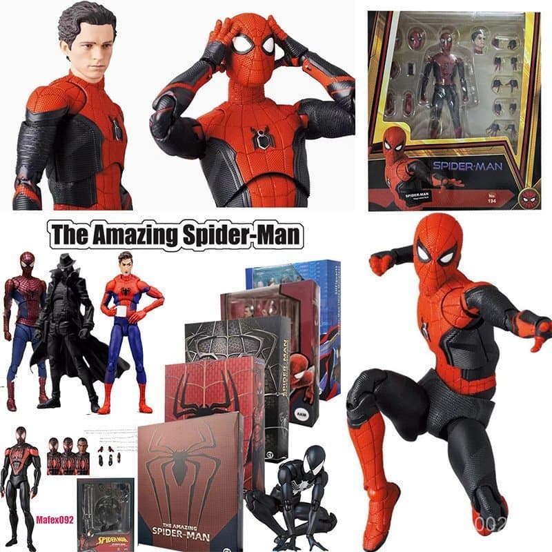 CT Toys Mafex Homem-Aranha N.º Figura de Ação 194 SHF Miles Morales Brinquedos Mafex147 Symbiote Spider-Man Noir B2R4 96
