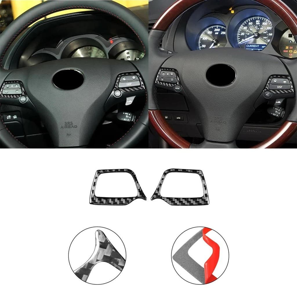 Para Lexus GS 2006-2011 Volante Do Carro Decoração Capa Adesivo Decalque Guarnição Interior De Fibra Carbono Acessórios